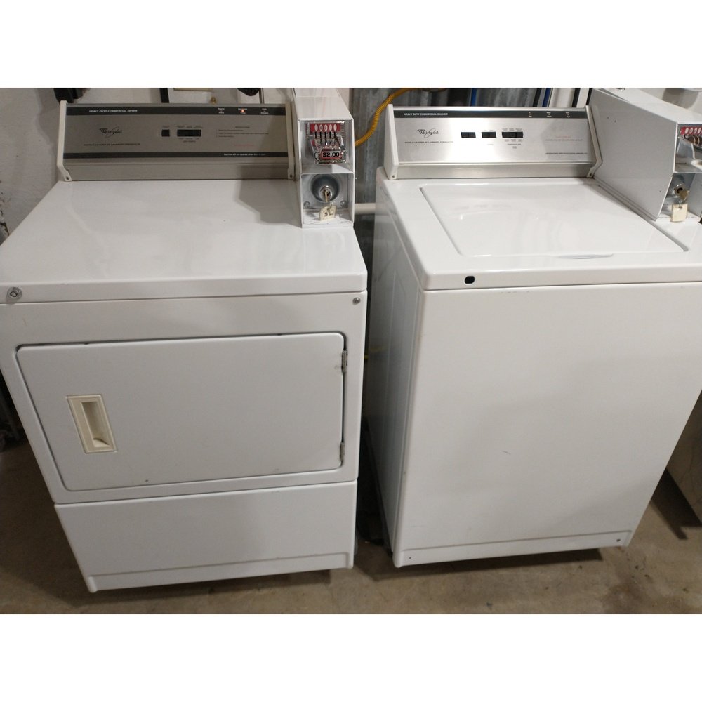 Whirlpool Coin Op Commercial Washer and Dryer Set CAM2762TQ2 YCEM276