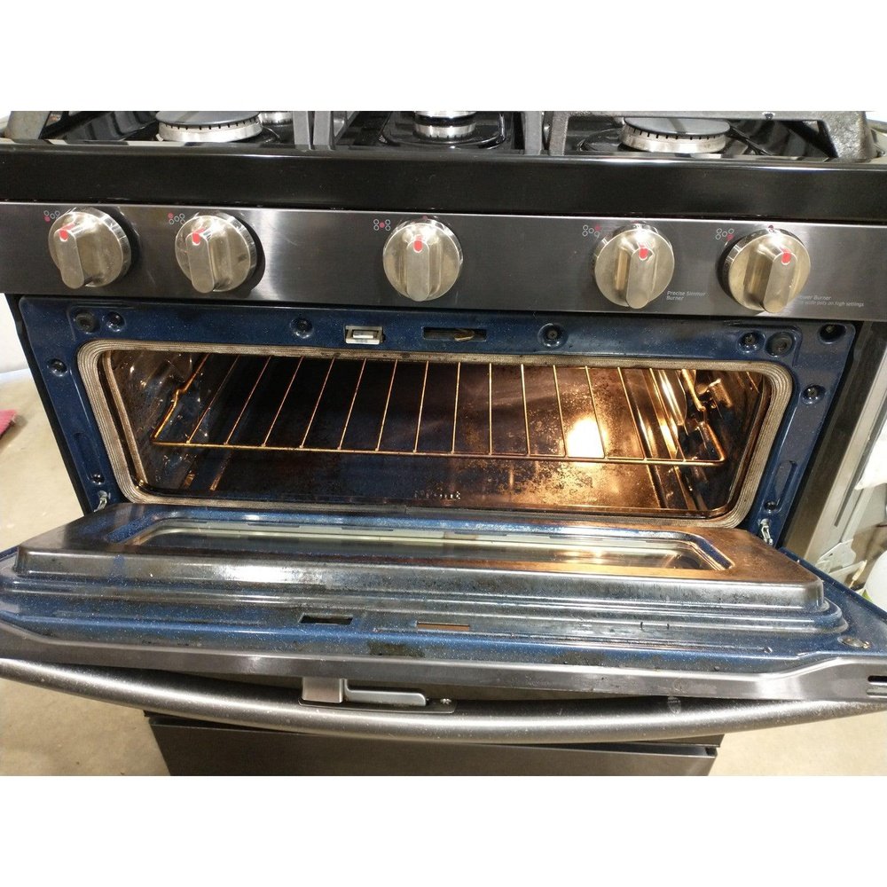 Samsung Double Oven Black Stainless LNG Gas Range NX58M6850SG - Inland Appliance